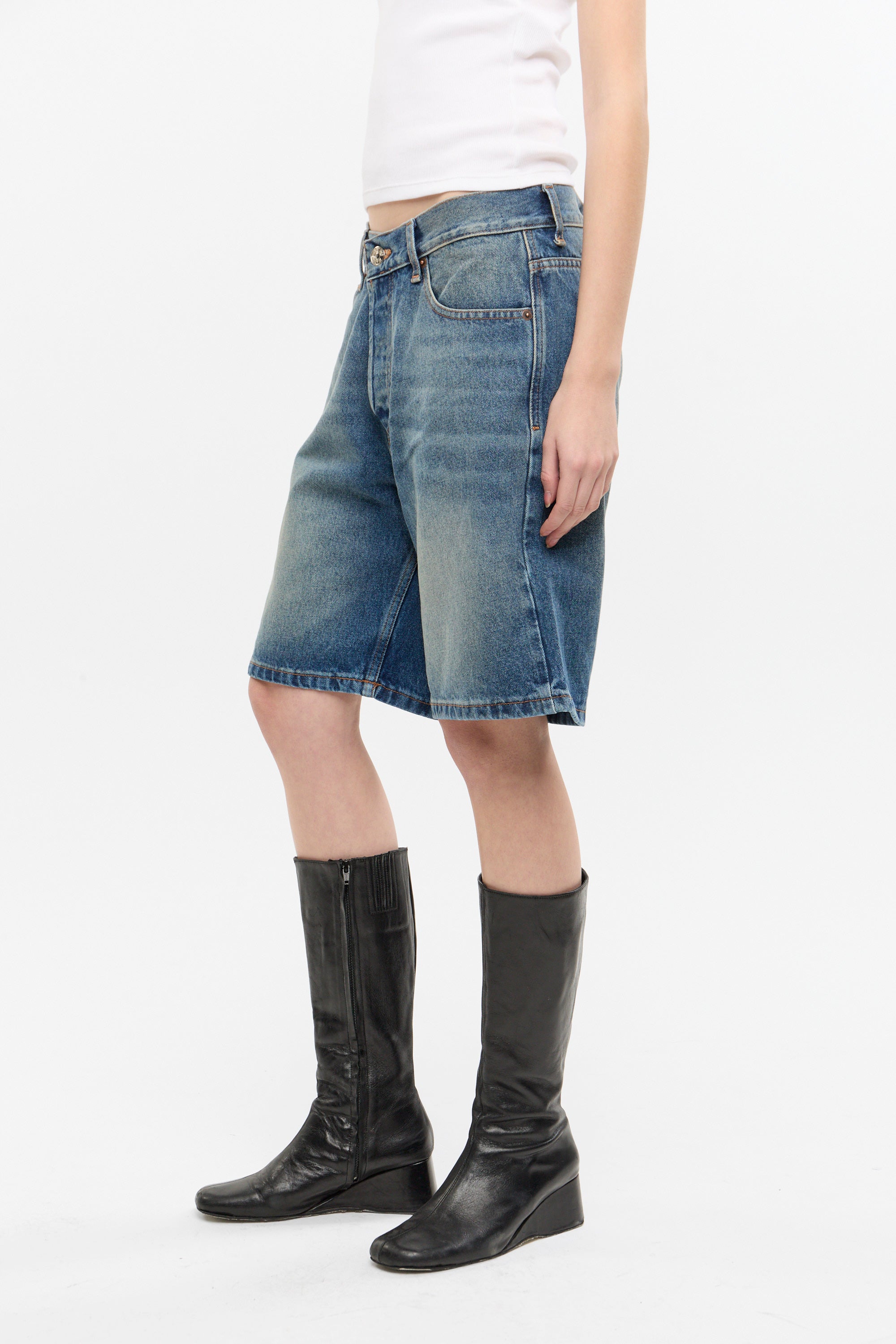 SHORT LOOSE WASHED BLUE