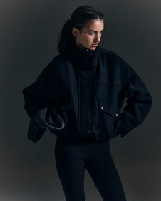 CAMPERA PAÑO - Negro / M
