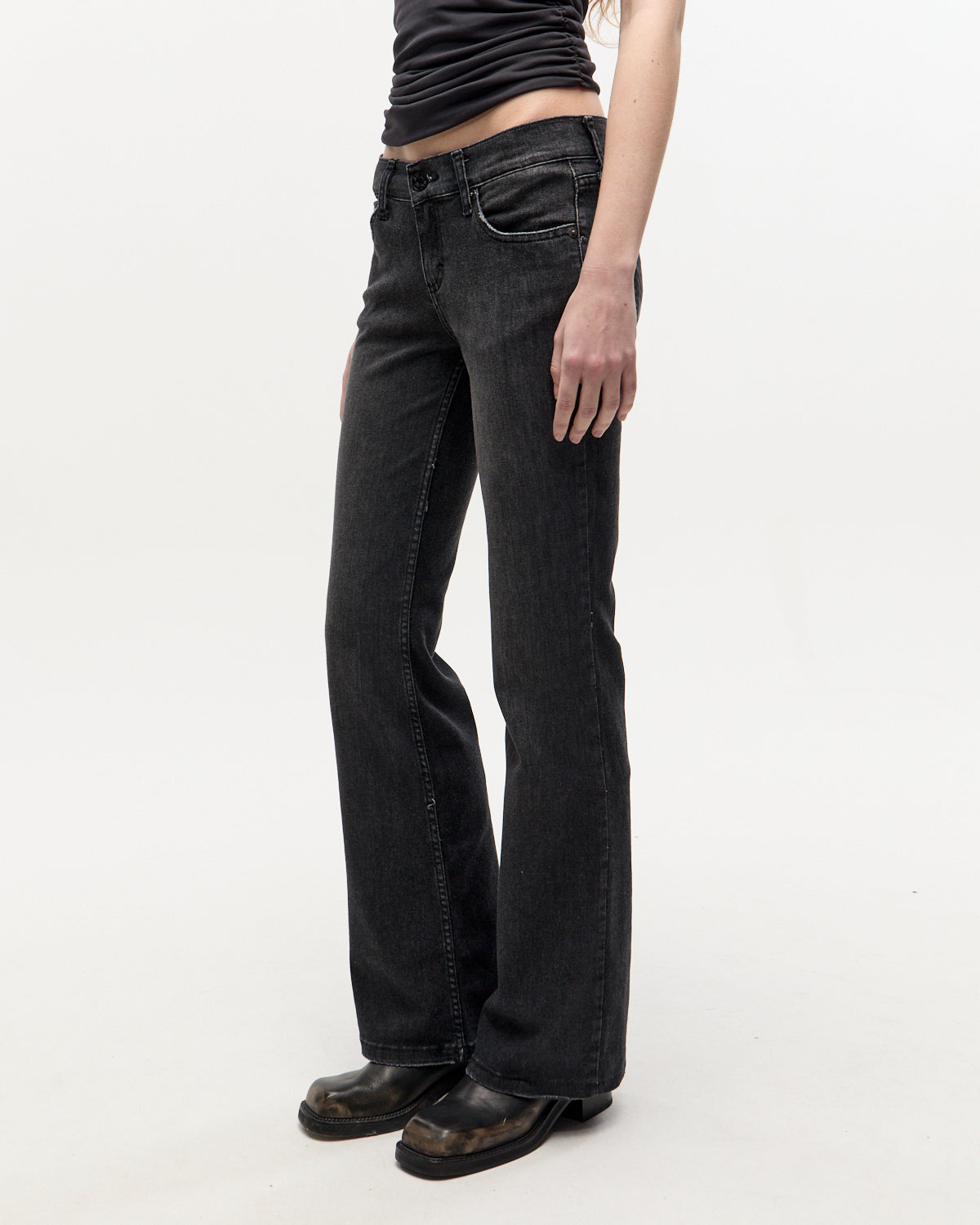 BOOTCUT LOW WORN BLACK