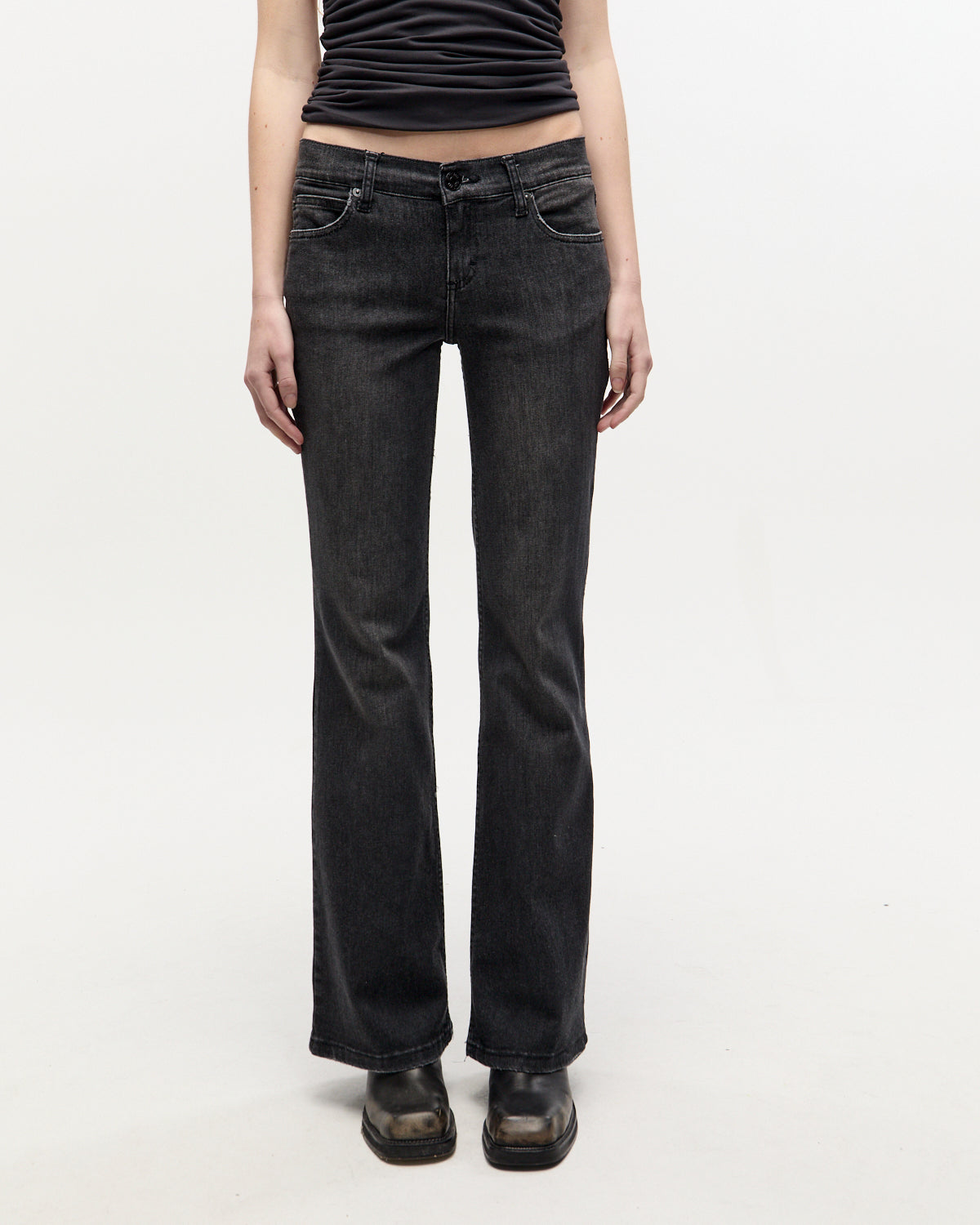 BOOTCUT LOW WORN BLACK