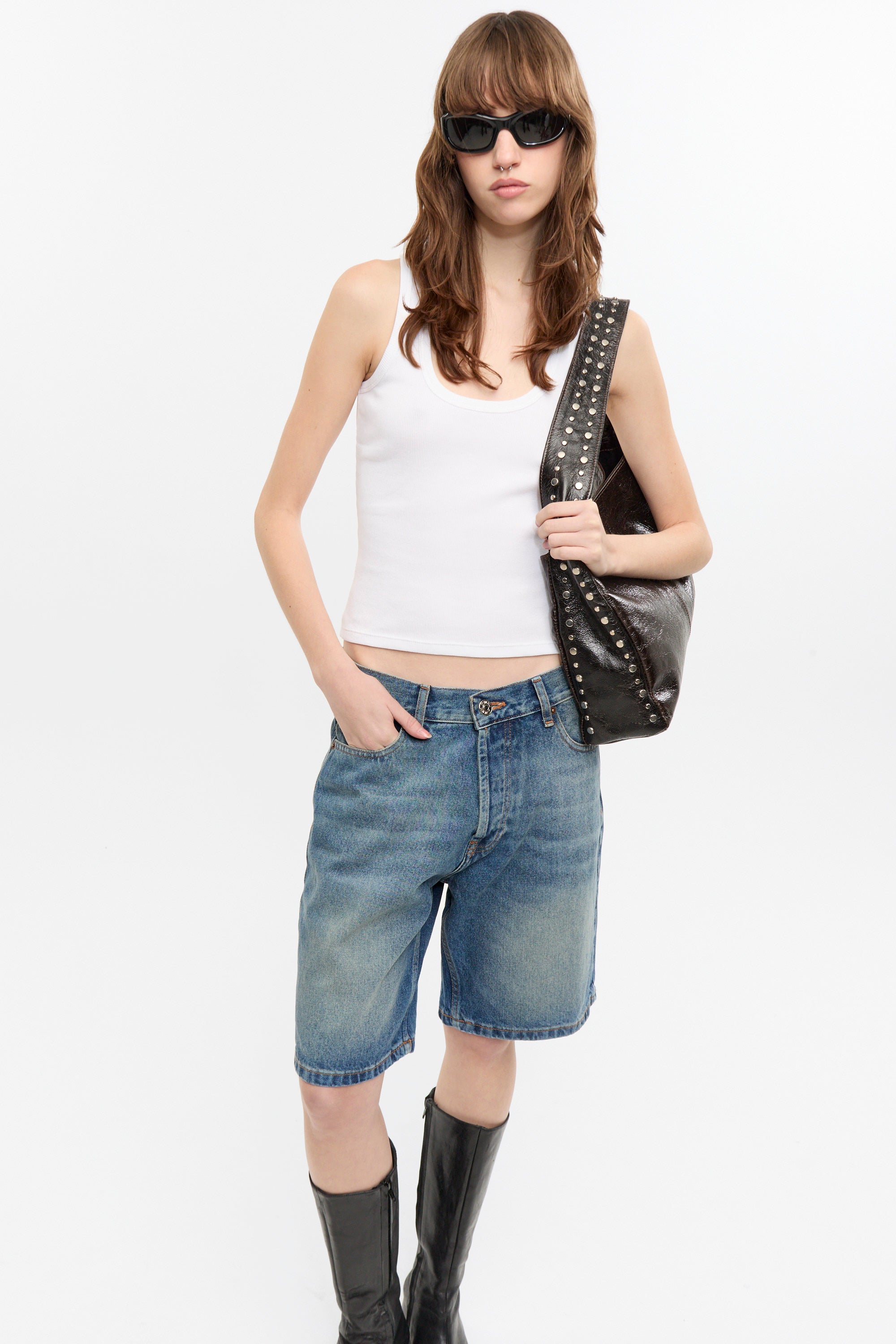 SHORT LOOSE WASHED BLUE