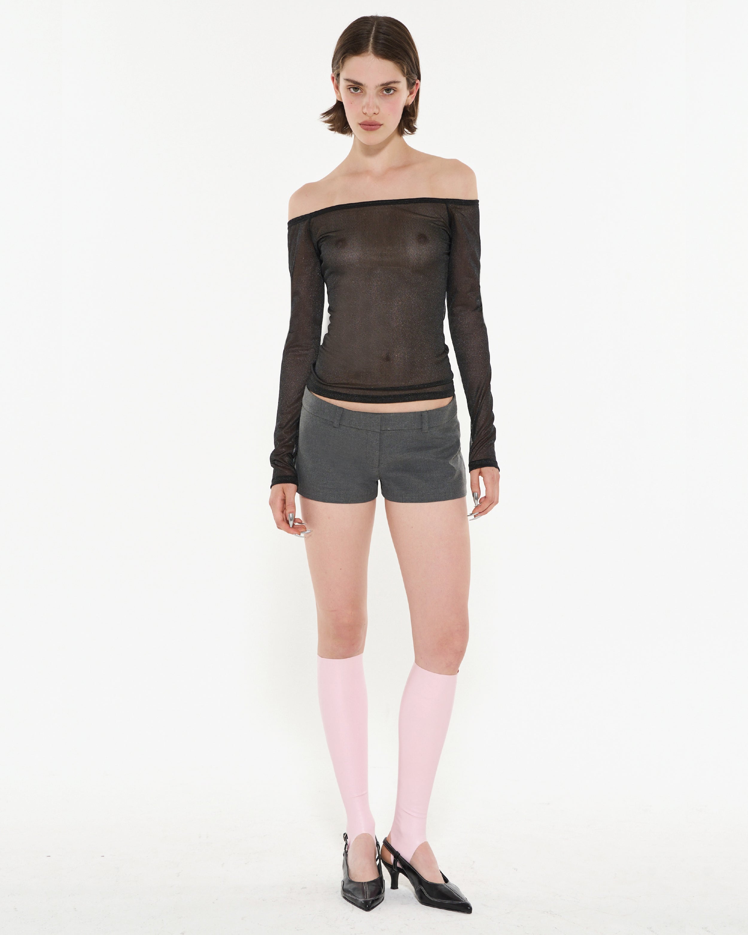 TOP OFF SHOULDER SHEER - Negro / S