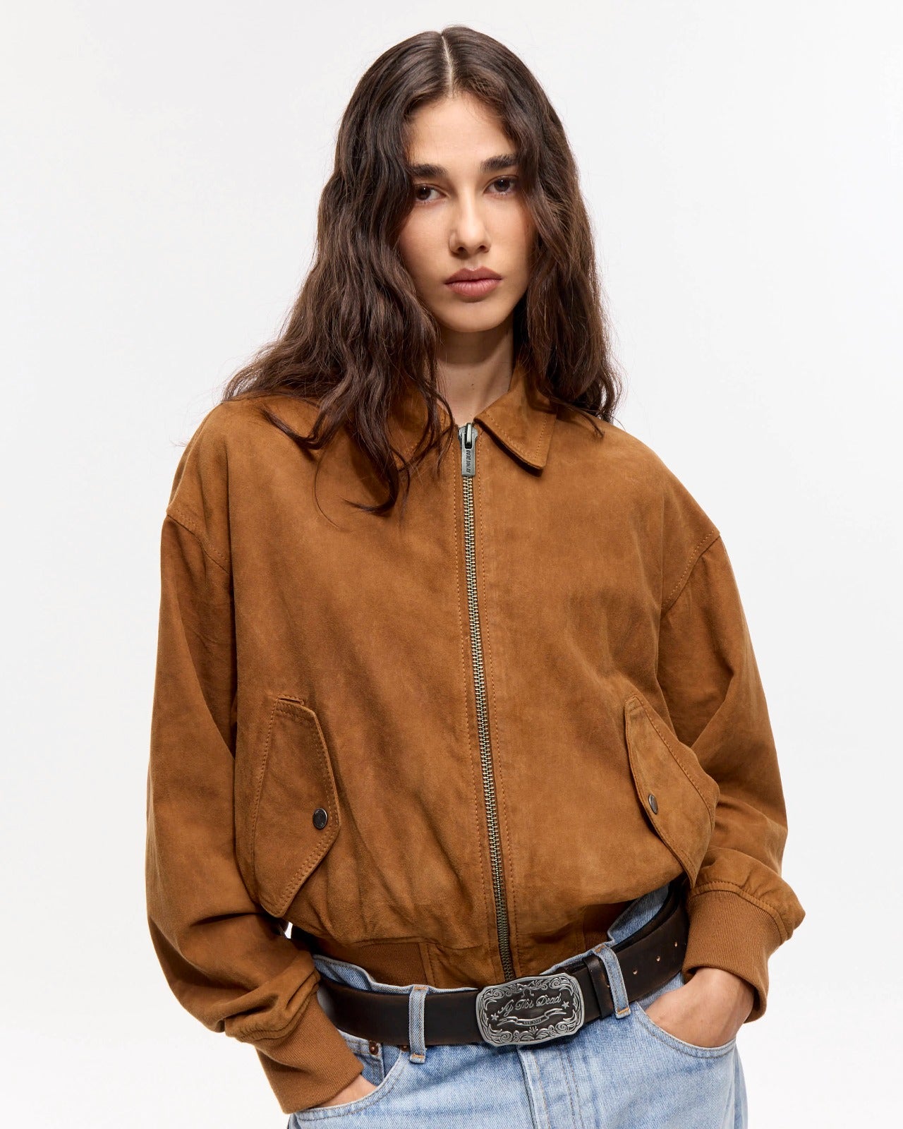 BOMBER AMBER SUEDE - Marron / M