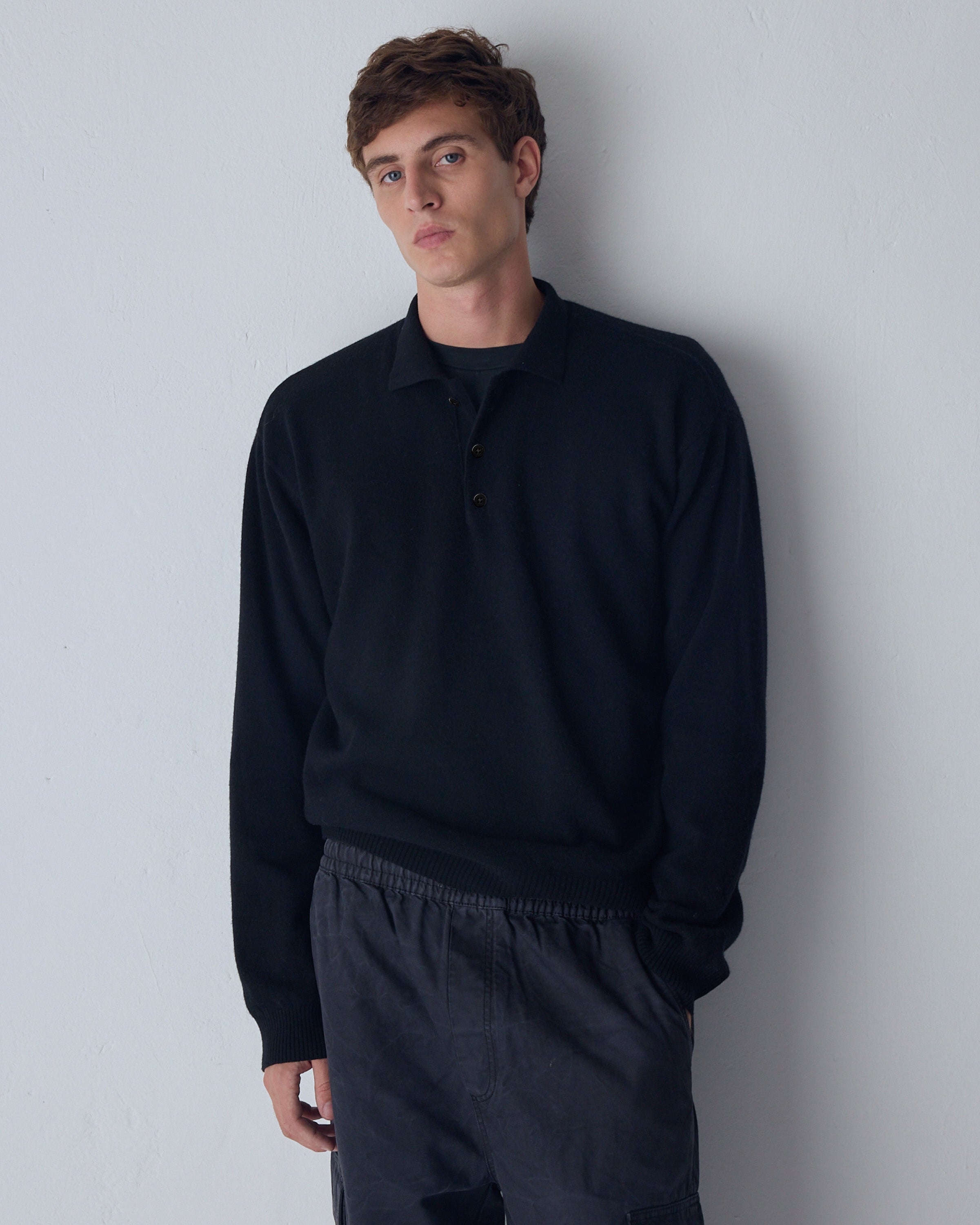 SWEATER POLO WOOL - Negro / L