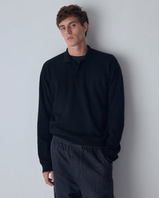 SWEATER POLO WOOL - Negro / L