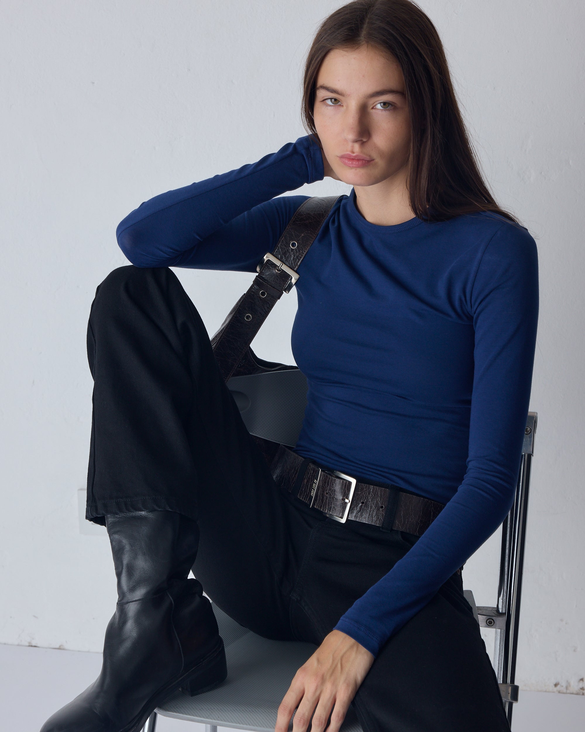 REMERA ML SILKY - Marino / M