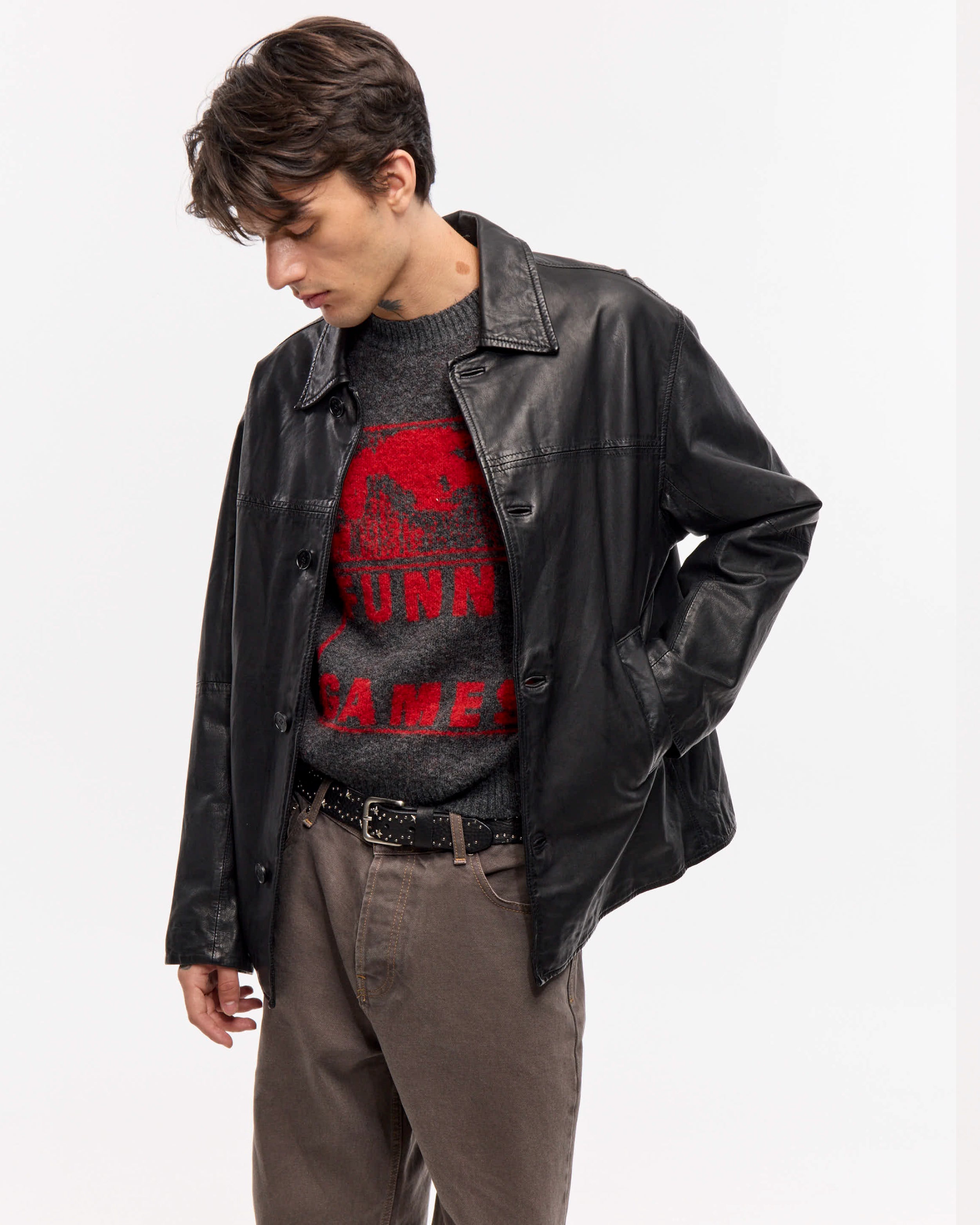 CHAQUETA AYND CUERO - Negro / M