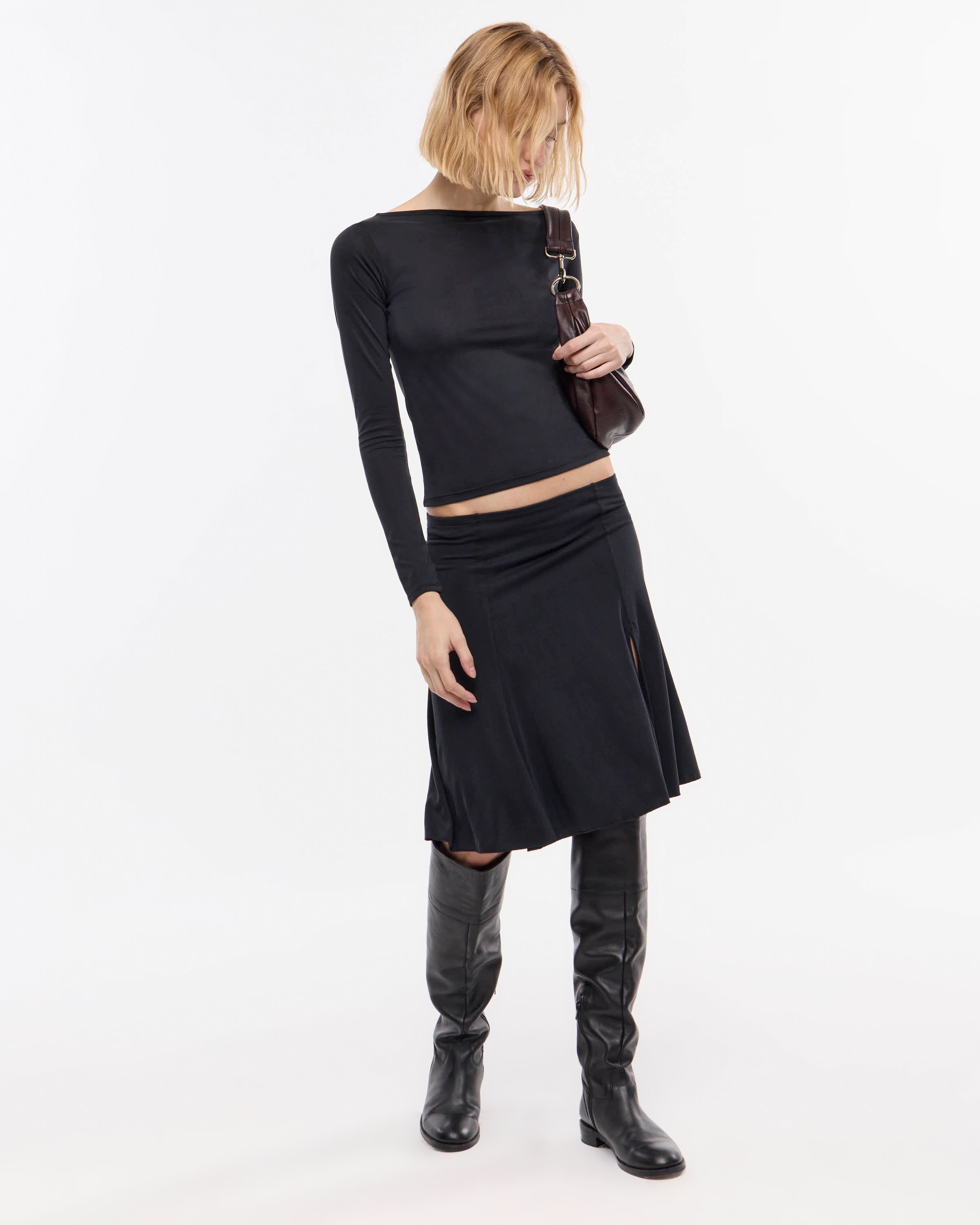 POLLERA MIDI AGNES - Negro / M