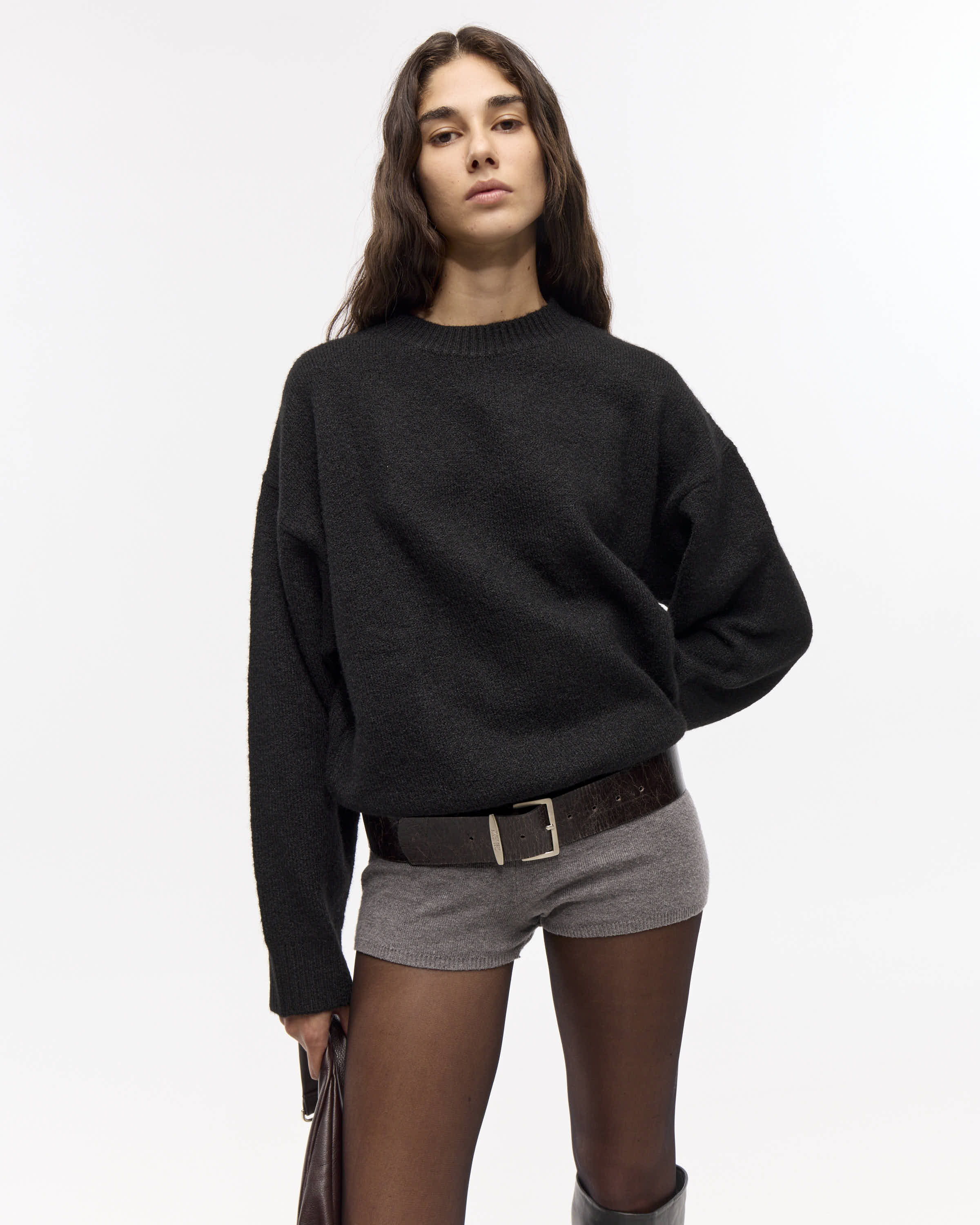 SHORT WOOL - Gris Mel / S