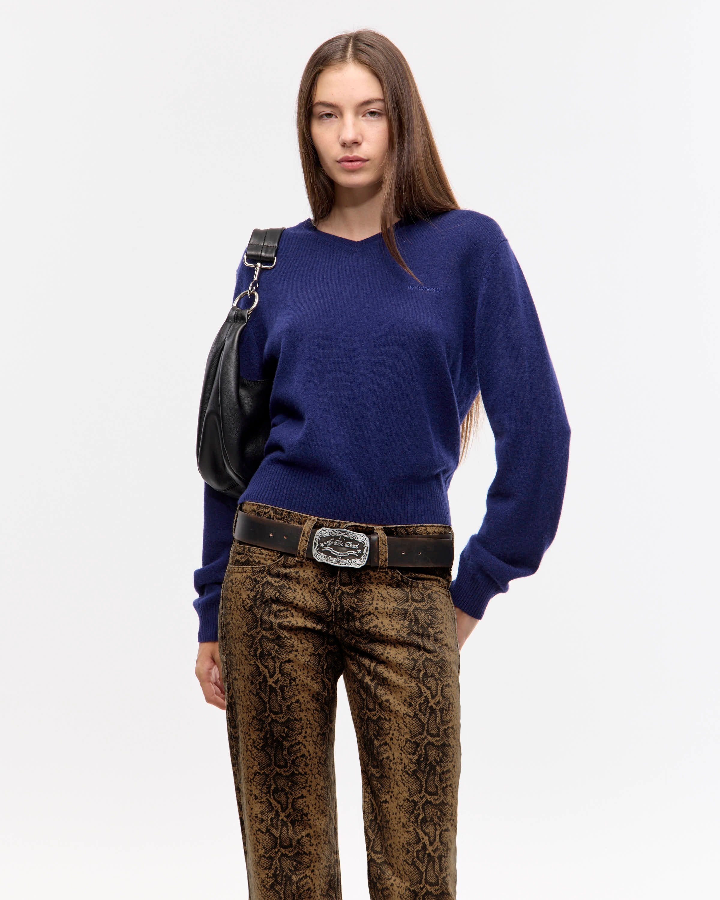 SWEATER CLASSIC V - Marino / S