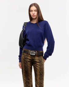 SWEATER CLASSIC V - Marino / S