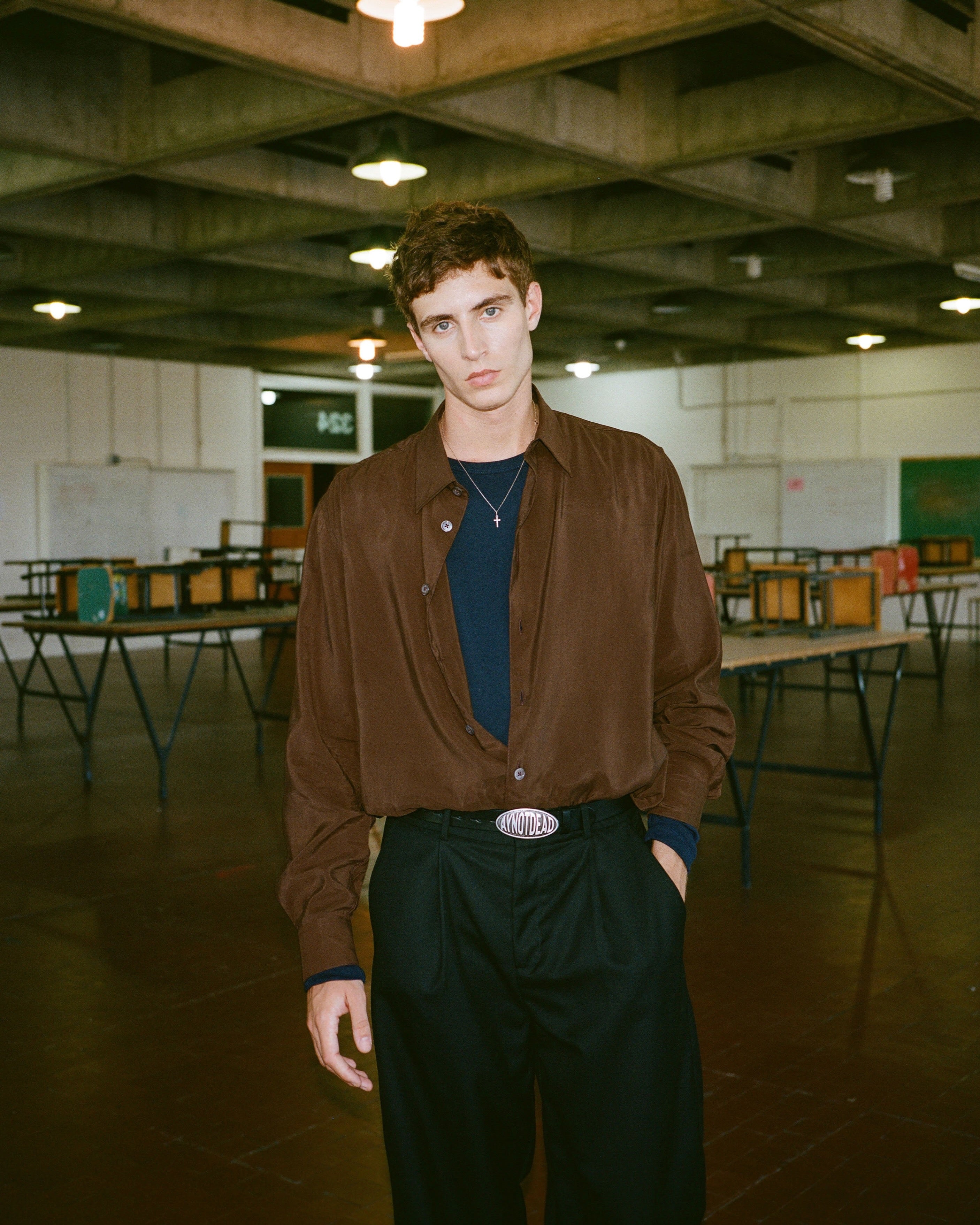 CAMISA CUPRO - Marron / M