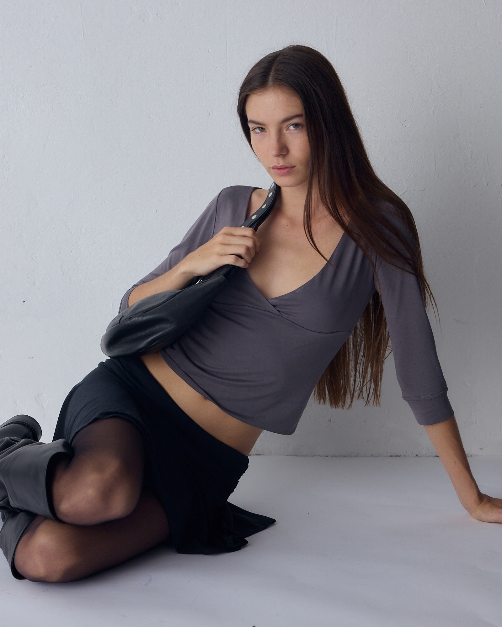 TOP AGNES - Gris / S